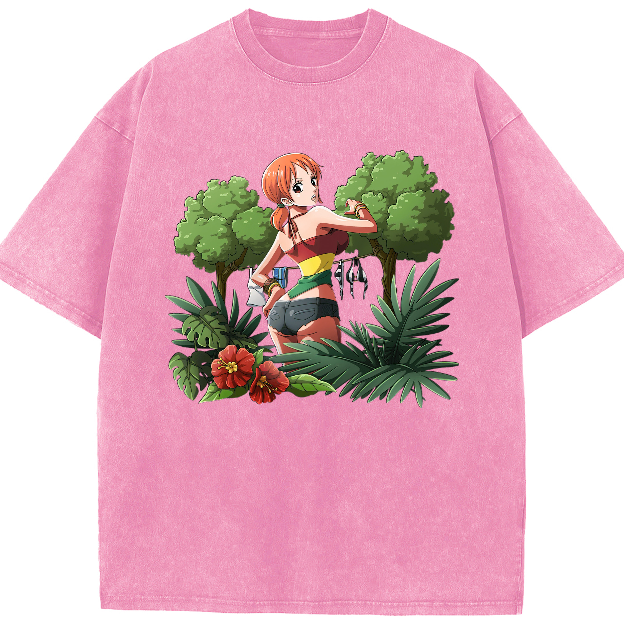 ワンピース ナミ ONE PIECE Nami 綿100% ヴィンテージ風 半袖Tシャツ（フロントプリント）